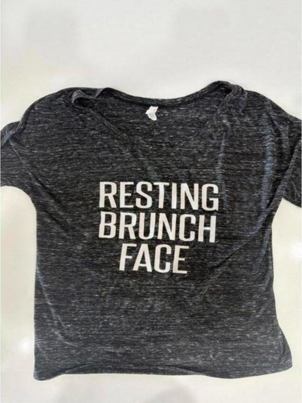 Dark Gray 'Resting Brunch Face' Casual T-Shirt